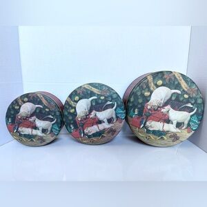 Festive Dog-Themed Round Tins